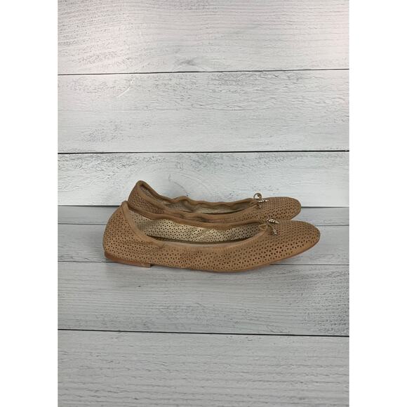 Sam Edelman Women's Size 10 Felicia 2 Perforated Tan Beige Leather Ballet Flats - Picture 11 of 15